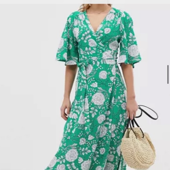 Brave Soul Kea midi wrap dress in floral print - Picture 2 of 3